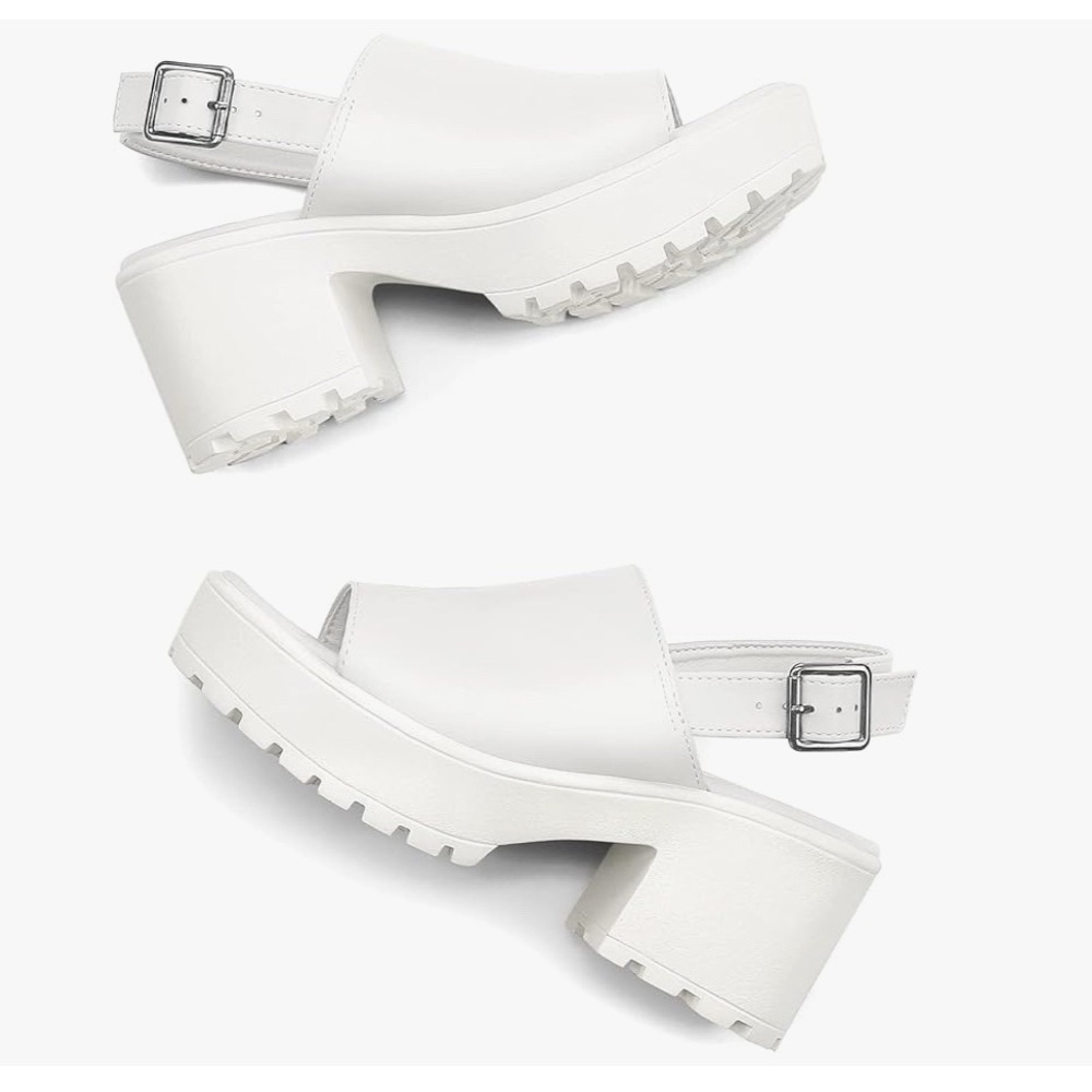 Chic White Platform Mules